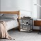 3-Tier Industrial Side Table, Rustic Grey Wood and Black Metal End Table
